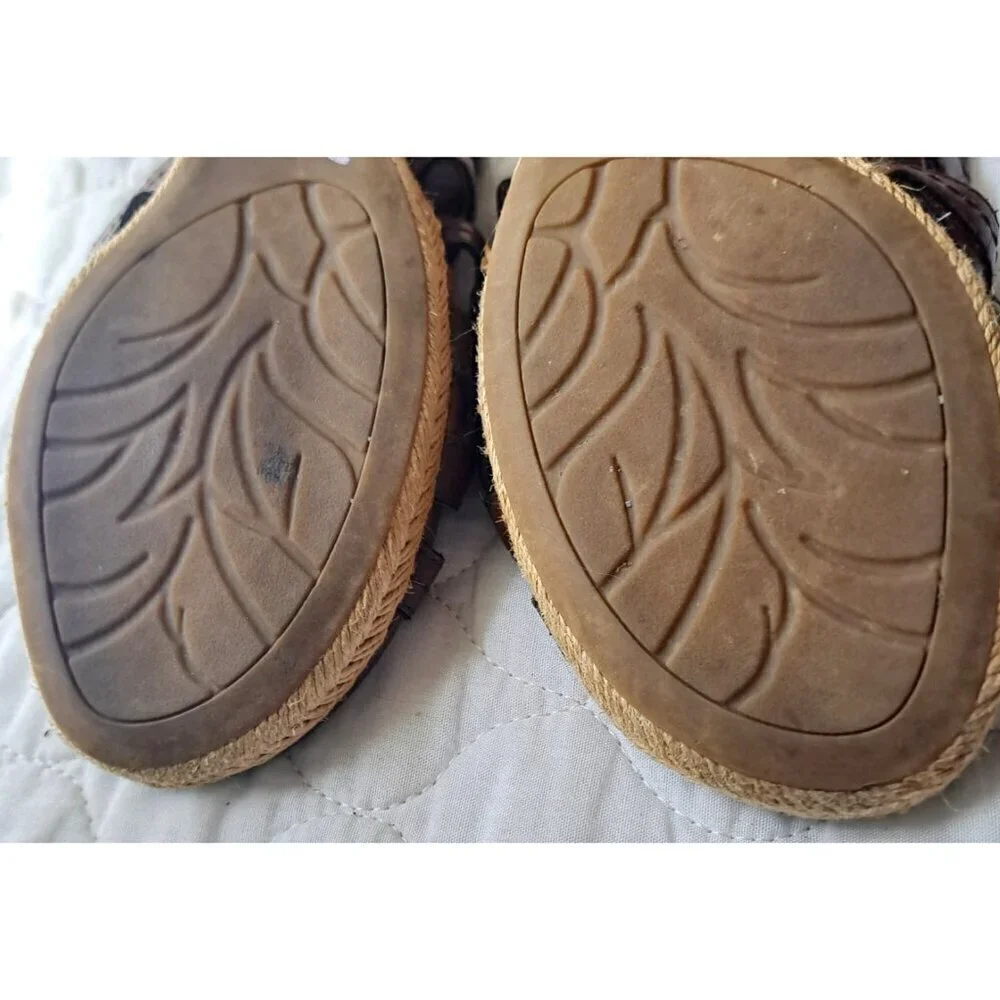 G.H.Bass & Company Women's 8.5 Brown Slides Jute Wedge 
